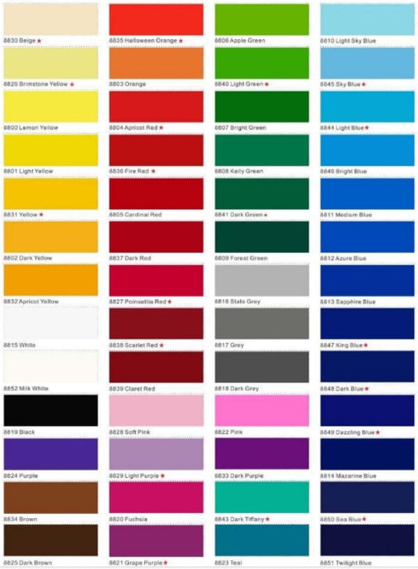 #blidid #bligidstore color chart vinyl decal sticker